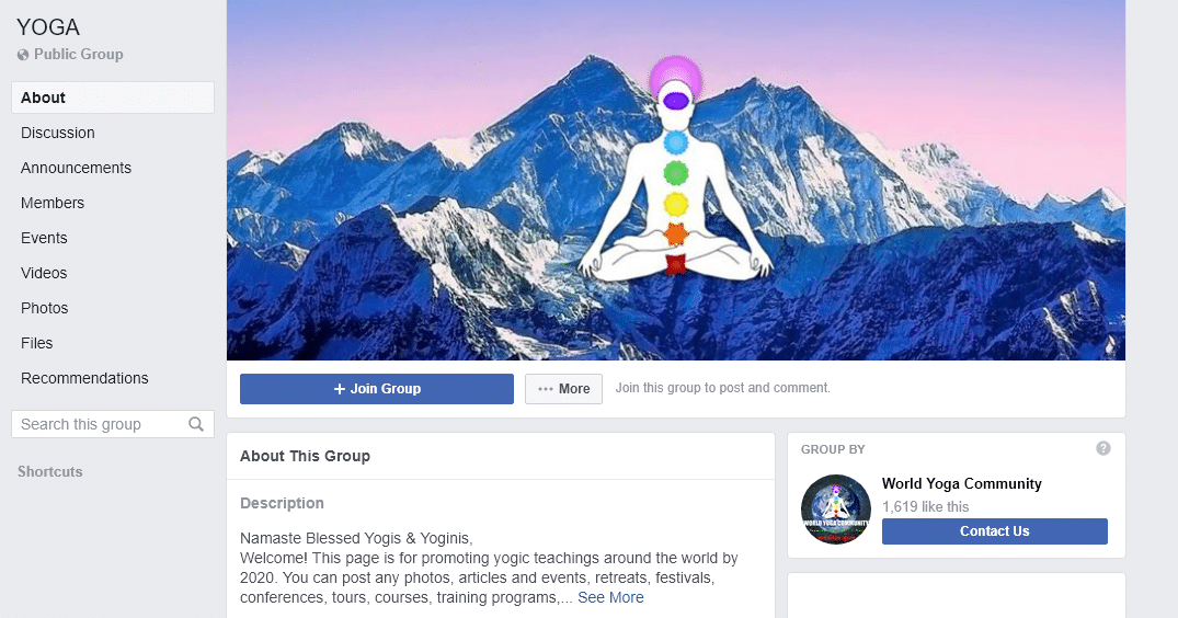 yoga facebook group