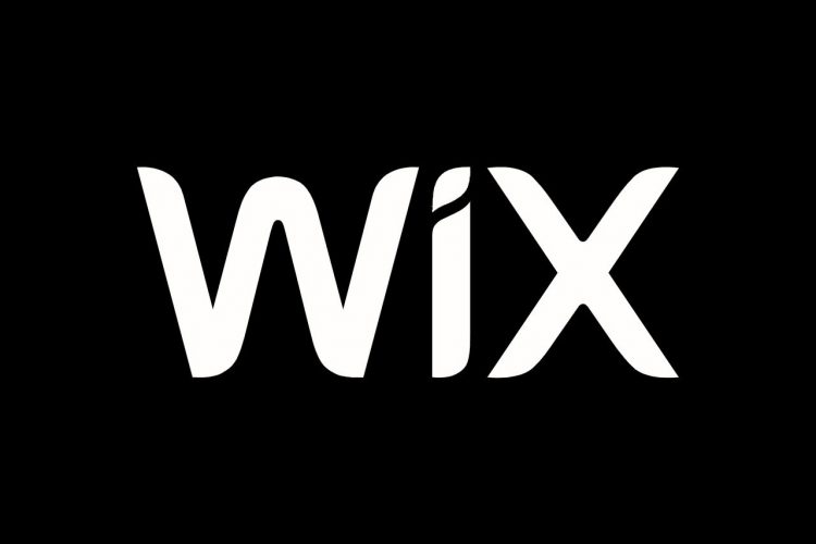wix logo white font black background